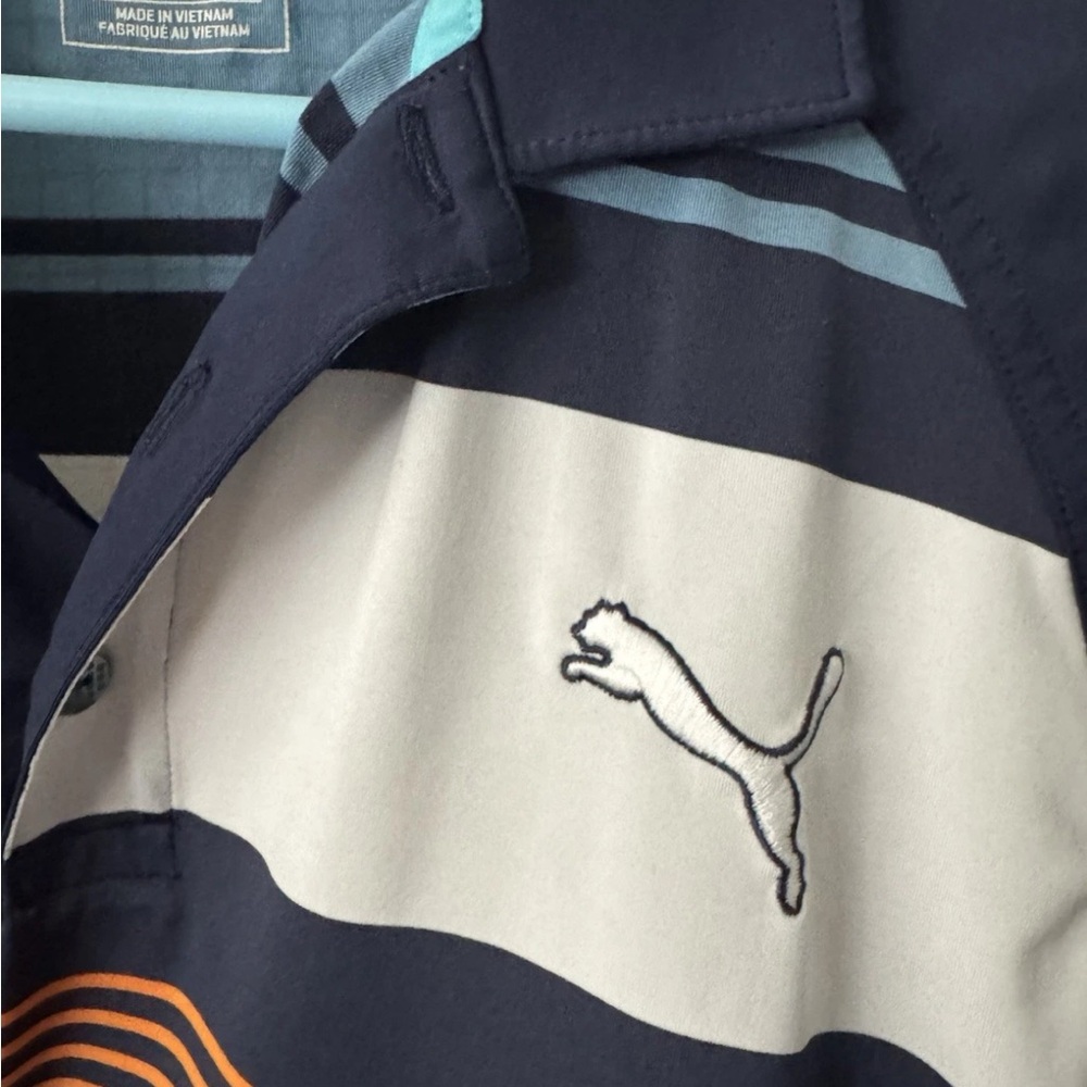 Puma Cobra Golf Cool Cell Navy Quick Dry Polo Mens Size Medium Multicolor - Picture 3 of 5